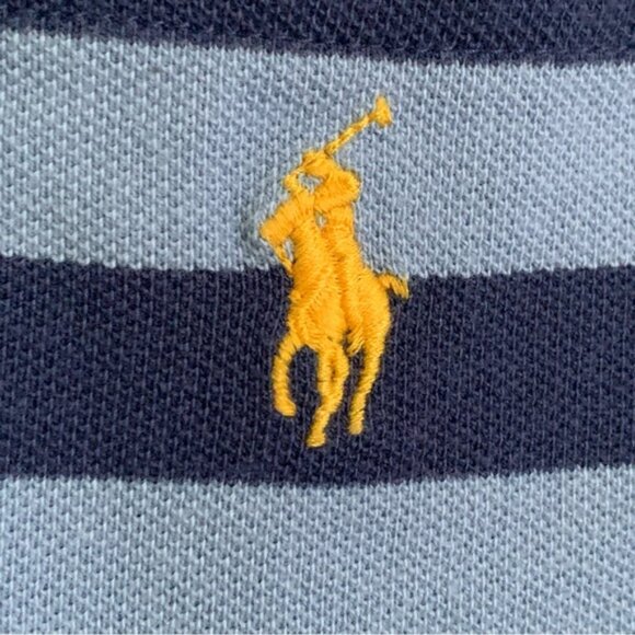 Polo by Ralph Lauren Navy and Light Blue Striped Shirt - Picture 6 of 7